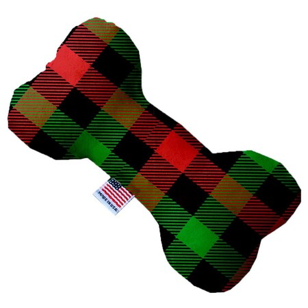 Mirage Pet Products Christmas Plaid 6 in. Stuffing Free Bone Dog Toy 1306-SFTYBN6